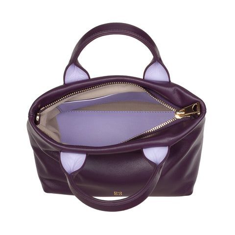 Sac à épaule en cuir pour femme DuDu® soirée, violet profond