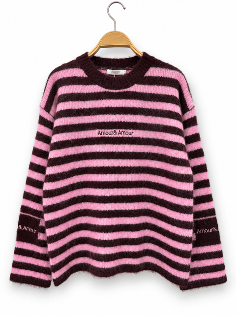 Pull Femme Rayé “Amour & Amour” AP240
