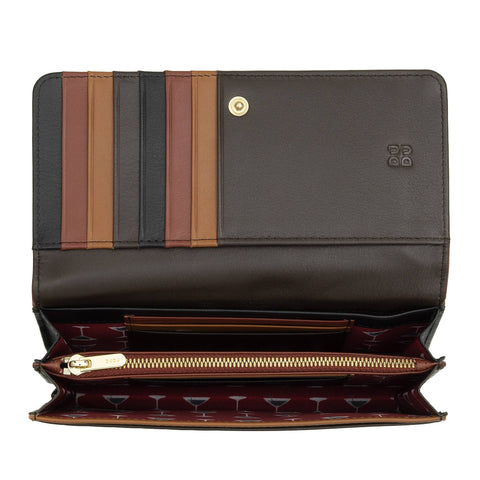 Portefeuille en cuir pour femme Dudu, porte-cartes avec bouton-pression