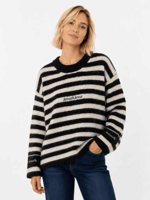 Pull Femme Rayé “Amour & Amour” AP240