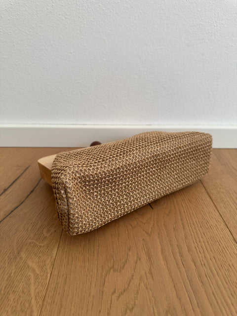 Pochette POLLY en raphia et bois
