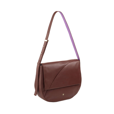 Sac à bandoulière en cuir pour femme Dudu Chocolat
