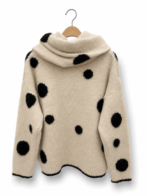 Pull Maille avec Écharpe Assortie – Collection à Pois AP201
