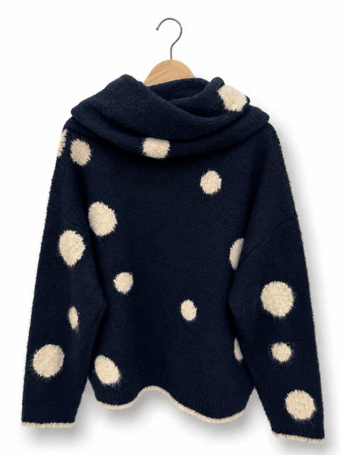 Pull Maille avec Écharpe Assortie – Collection à Pois AP201