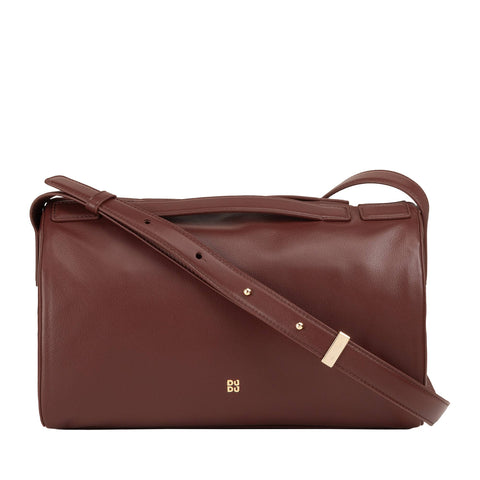 Grand sac à bandoulière en cuir pour femmes Dudu Chocolat_lilas