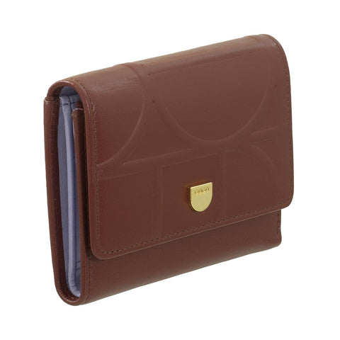 Portefeuille en cuir Dudu pour femme Chocolat_lilas