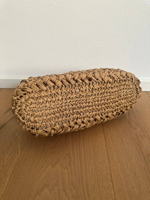 GISELLE - Pochette en raphia: Beige