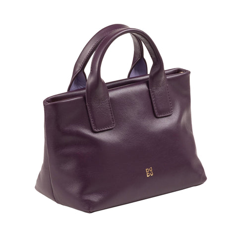 Sac à épaule en cuir pour femme DuDu® soirée, violet profond