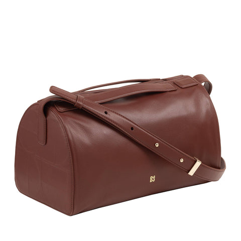 Grand sac à bandoulière en cuir pour femmes Dudu Chocolat_lilas