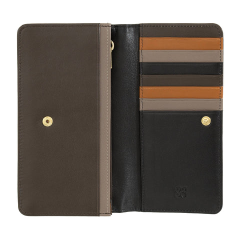 Portefeuille en cuir pour femme Dudu, porte-cartes avec bouton-pression