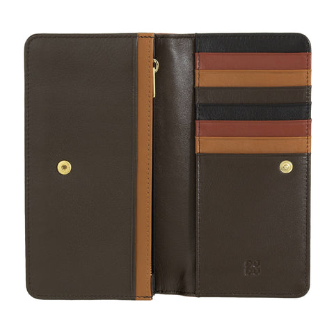 Portefeuille en cuir pour femme Dudu, porte-cartes avec bouton-pression