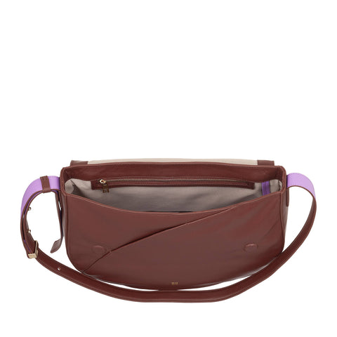 Sac à bandoulière en cuir pour femme Dudu Chocolat