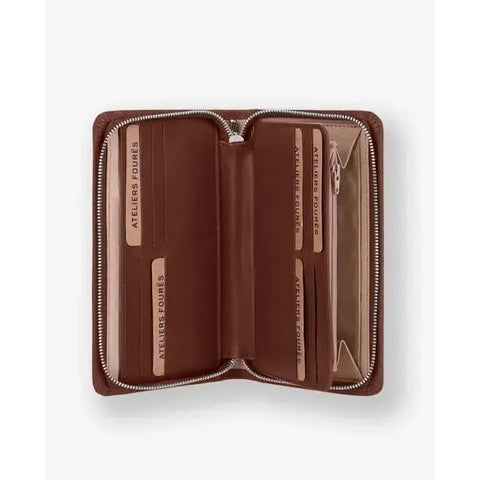 ATELIERS FOURES - Portefeuille Cuir Lisse - Grand Format - PERSÉPHONE - Fauve sportium store