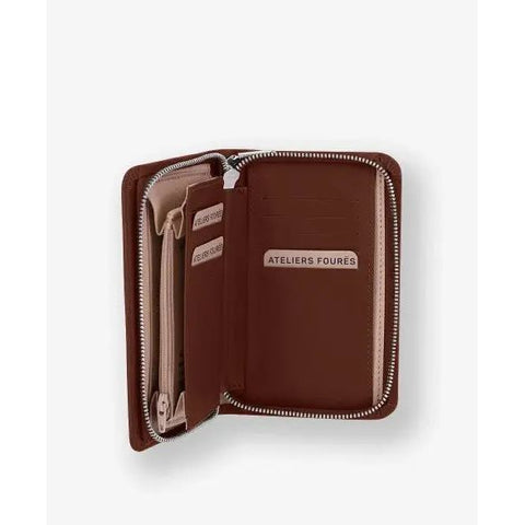 ATELIERS FOURES - Portefeuille Cuir Lisse - PERSÉPHONE - Fauve sportium store