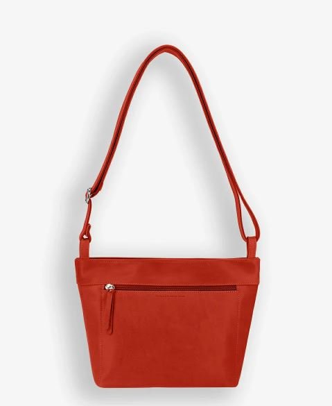 Mini sac seau Ateliers Foures Pandore Orange Confite — detail zip YKK