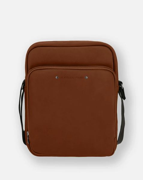 Sacoche Cuir Homme Ateliers Fourès Baroudeur Fauve