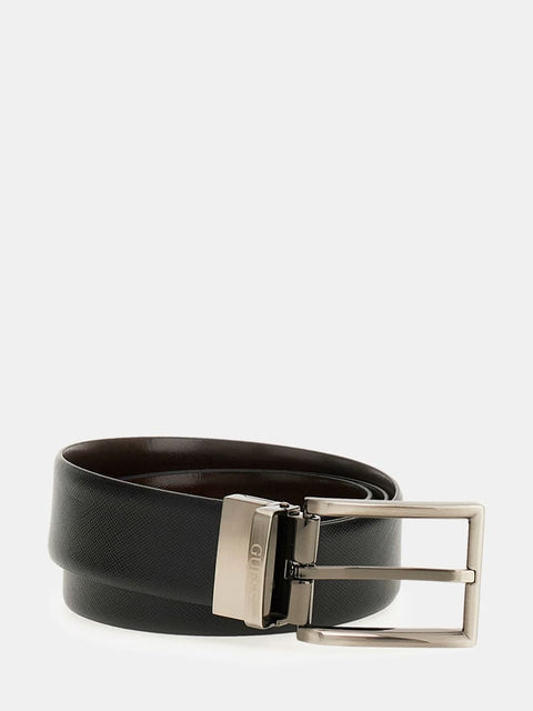 Ceinture Guess ajustable et réversible cuir marron foncé XL — vue principale
