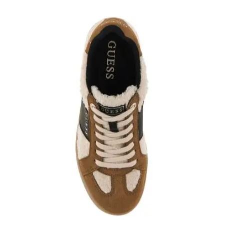 Baskets Guess Beige et Ecru Effet Mouton Pour Femme
