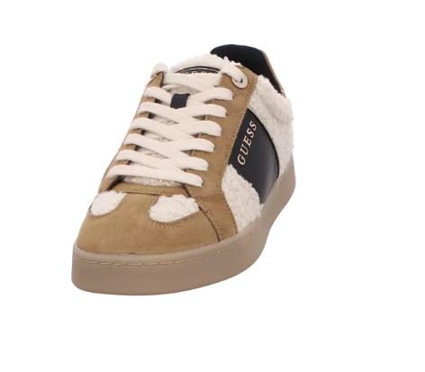 Baskets Guess Beige et Ecru Effet Mouton Pour Femme