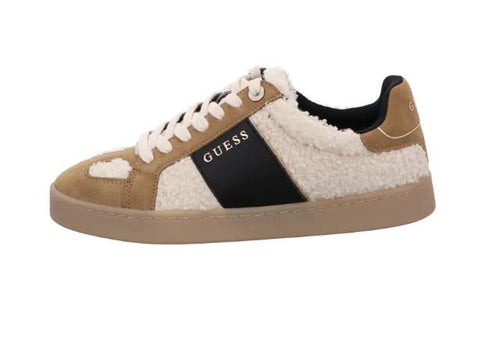 Baskets Guess Beige et Ecru Effet Mouton Pour Femme