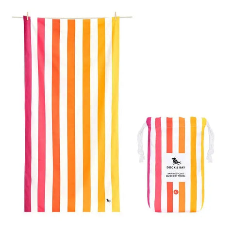 DOCK & BAY - Serviette de plage - XL (200x90cm) - CABANA - Séchage Rapide - Peach Sunrise sportium store 24