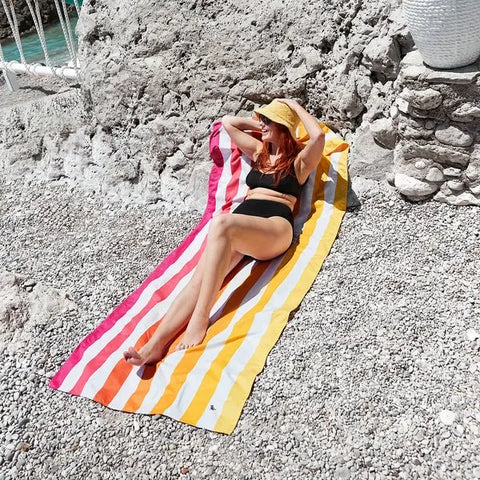 DOCK & BAY - Serviette de plage - XL (200x90cm) - CABANA - Séchage Rapide - Peach Sunrise sportium store 24