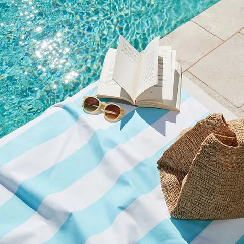 Serviette de plage XL Dock & Bay Bleu Bacatar 200 × 90 cm
