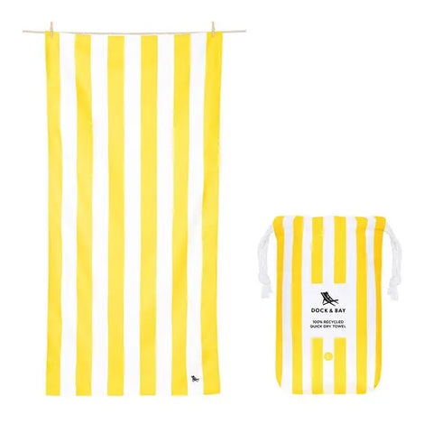 DOCK & BAY - Serviettes de Plage - XL (200x90cm) - Séchage Rapide - Jaune des Philippines - sportium store