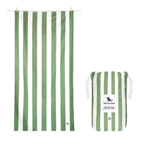 DOCK & BAY - Serviettes de Plage - XL (200x90cm) - Séchage Rapide - Kaki Caïman - sportium store