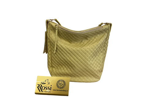 Bruno Rossi Sac à Bandoulière Cuir Jaune — Audace Italienne
