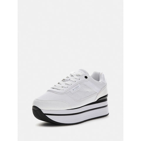 GUESS - Basket Hansini Logo Gaufre - Blanc sportium store