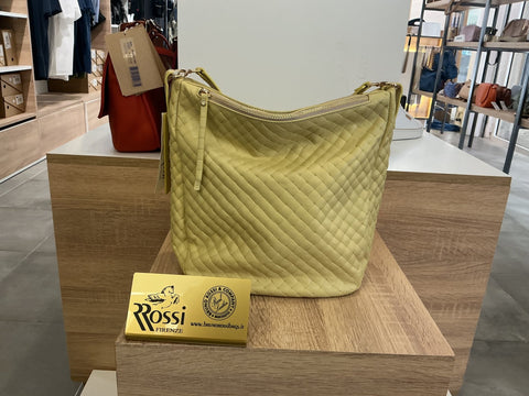 Sac à bandoulière cuir jaune Bruno Rossi — vue principale