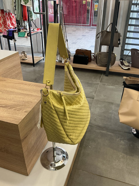 Sac à bandoulière Bruno Rossi jaune — maroquinerie toscane