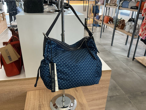 Sac à bandoulière Bruno Rossi — vue dos bleu marine