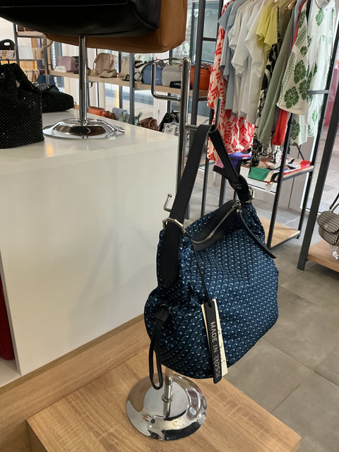 Sac bandoulière Bruno Rossi — maroquinerie italienne bleu marine