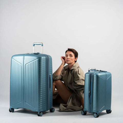 JUMP - Valise 4 roues - ÉVAÉ - Extensible - 66 cm - Bleu Ciel sportium