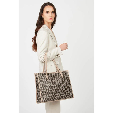 LANCASTER - Grand Sac Cabas Épaule - Marron nude - sportium store