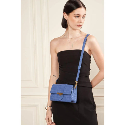 LANCASTER - Petit Sac Trotteur - CROCO ILY - bleu - sportium store