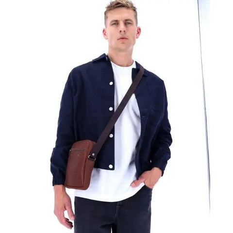 LES ATELIERS FOURES - Saccoche Cuir Homme - Zéphyr - Cognac sportium store