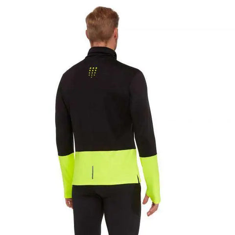 MACRON - Maillot Running à Col Montant - Danny - Noir Jaune Fluo - sportium store
