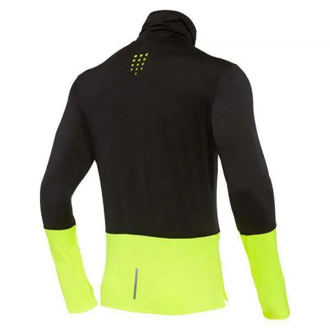 MACRON - Maillot Running à Col Montant - Danny - Noir Jaune Fluo - sportium store