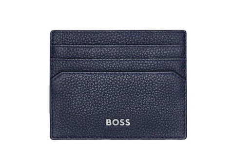 Porte-cartes Hugo Boss grainé bleu marine — vue principale