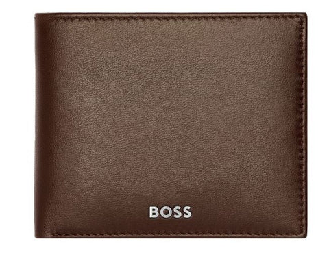 Porte-monnaie Hugo Boss cuir lisse classique marron — vue principale
