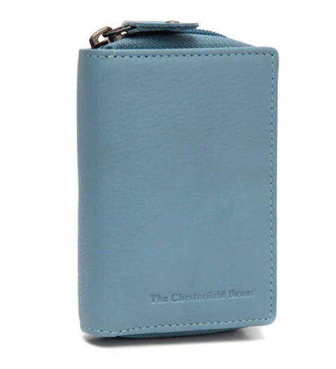 Portefeuille cuir The Chesterfield Brand Floren Sky Blue RFID zippé