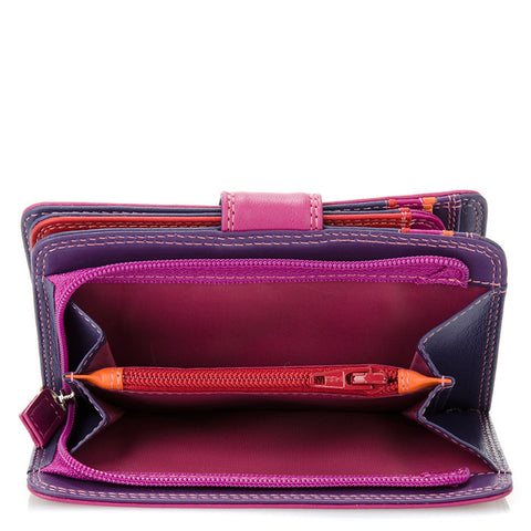 Portefeuille Mywalit à bouton-pression moyen format Sangria Multi