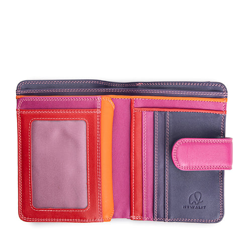 Portefeuille Mywalit à bouton-pression moyen format Sangria Multi