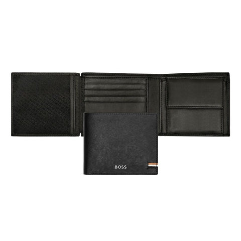 Portefeuille porte-monnaie Hugo Boss avec flap Iconic Black