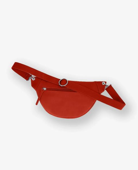 Sac banane Ateliers Foures Atalante Medium orange confit — detail bandouliere reglable