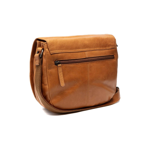 Sac bandoulière Chesterfield Brand Millie cognac — détail cuir Wax Pull Up