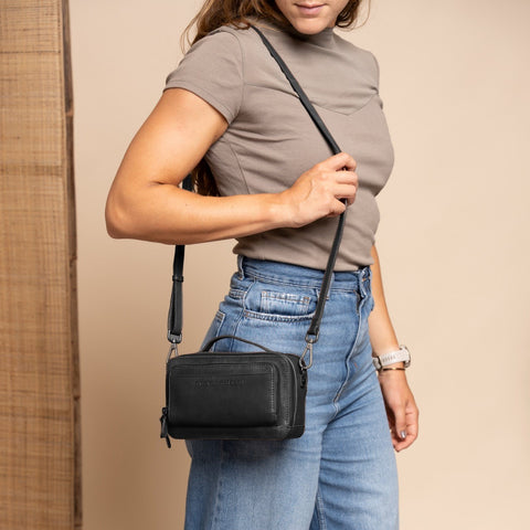 Sac Bandoulière The Chesterfield Brand en Cuir Rovon Noir